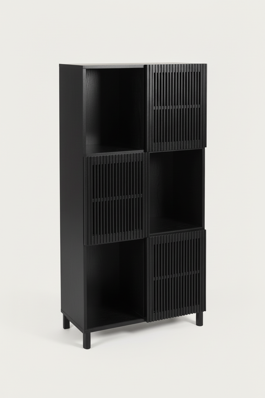 KIRA SHELF UNIT IN SOLID OAK WOOD AND OAK VENEER