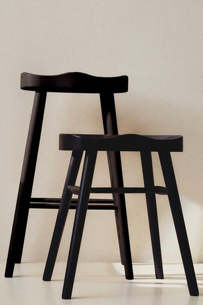 BLACK OAK WOOD WAVE STOOL