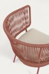 ELIZA ARMCHAIR IN RED CORD WITH GALVANISED STEEL LEGS