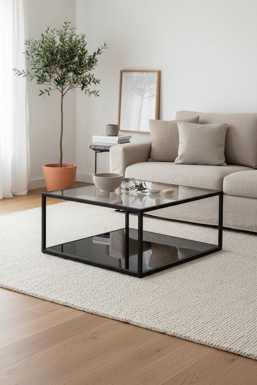 LIVIA BLACK SQUARE COFFEE TABLE