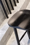 BLACK OAK WOOD WAVE STOOL