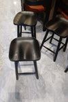 BLACK OAK WOOD WAVE STOOL