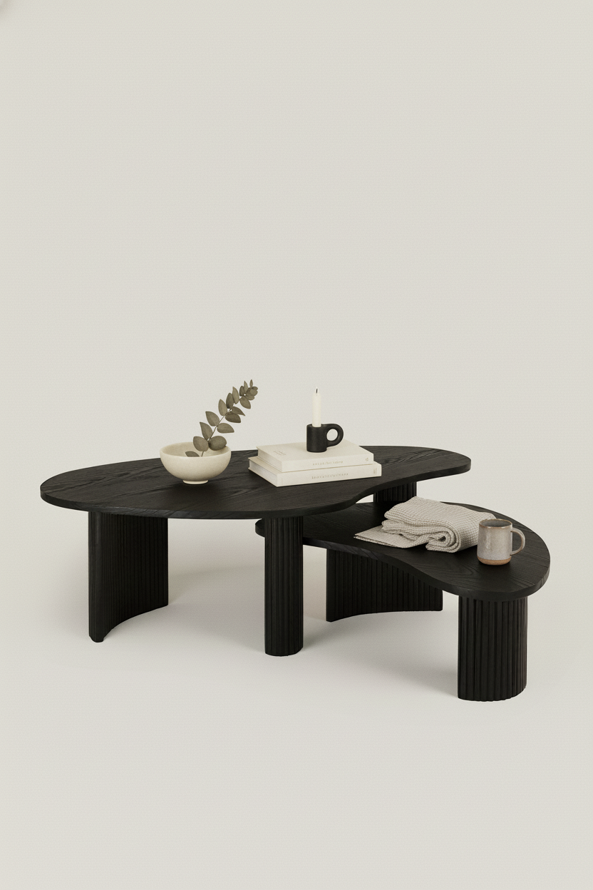 ALAIN NATURAL OAK COFFEE TABLE IN BLACK