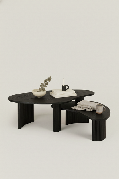 ALAIN NATURAL OAK COFFEE TABLE IN BLACK