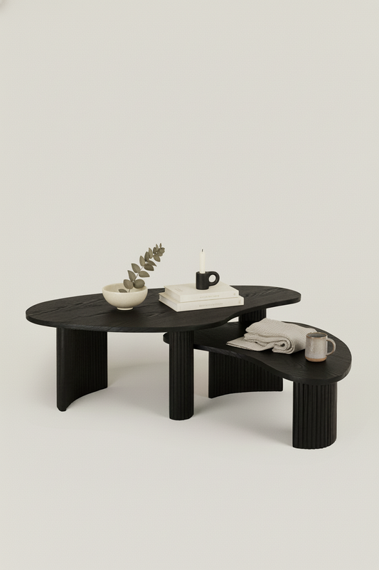 ALAIN NATURAL OAK COFFEE TABLE IN BLACK