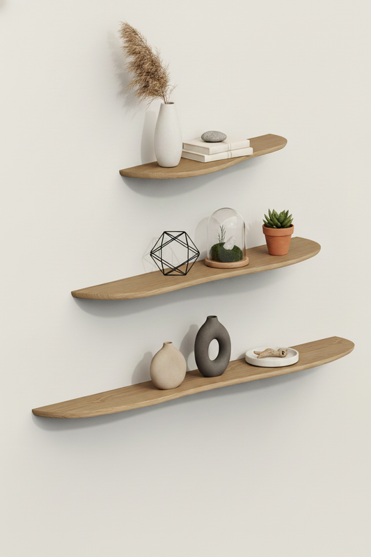 LIGHT BEIGE OAK WOOD SHELF