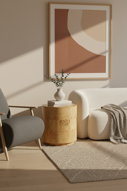 MAPPA BURL VENEER SIDE TABLE