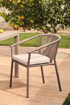 AVERY STACKABLE CHAIR IN METAL AND BROWN CORD