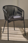 ARIANA BLACK ROPE CHAIR WITH GALVANISED STEEL LEGS