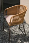 ARIANA BEIGE ROPE CHAIR WITH GALVANISED STEEL LEGS