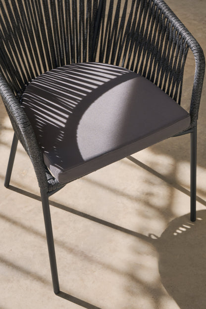 ARIANA BLACK ROPE CHAIR WITH GALVANISED STEEL LEGS