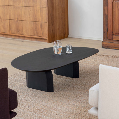 CALLA NATURAL OAK COFFEE TABLE IN BLACK