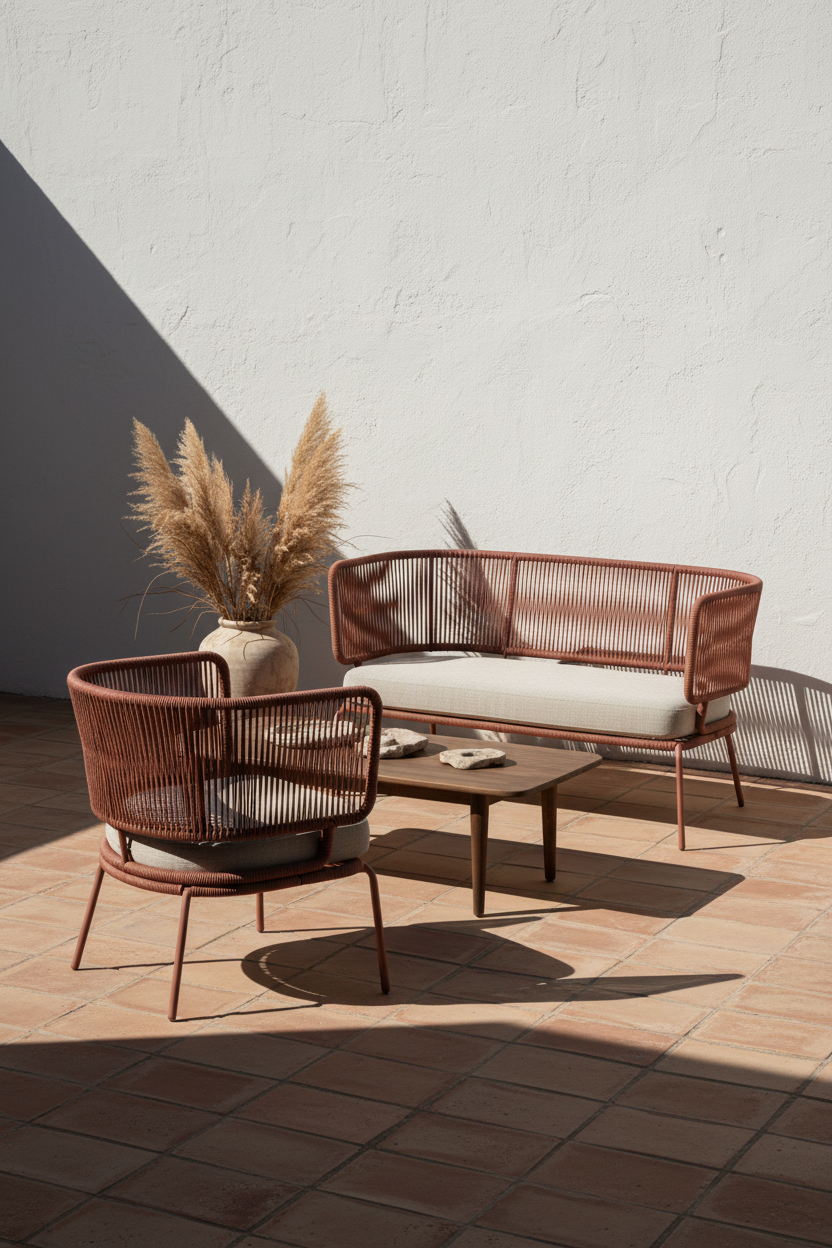 ELIZA 2 SEATER SOFA IN RED CORD WITH GALVANISED STEEL LEGS