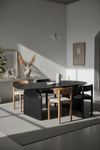 CALLA NATURAL OAK DINING TABLE IN BLACK