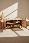 KIRA 2-DOOR SHOE RACK IN SOLID OAK WOOD AND OAK VENEER