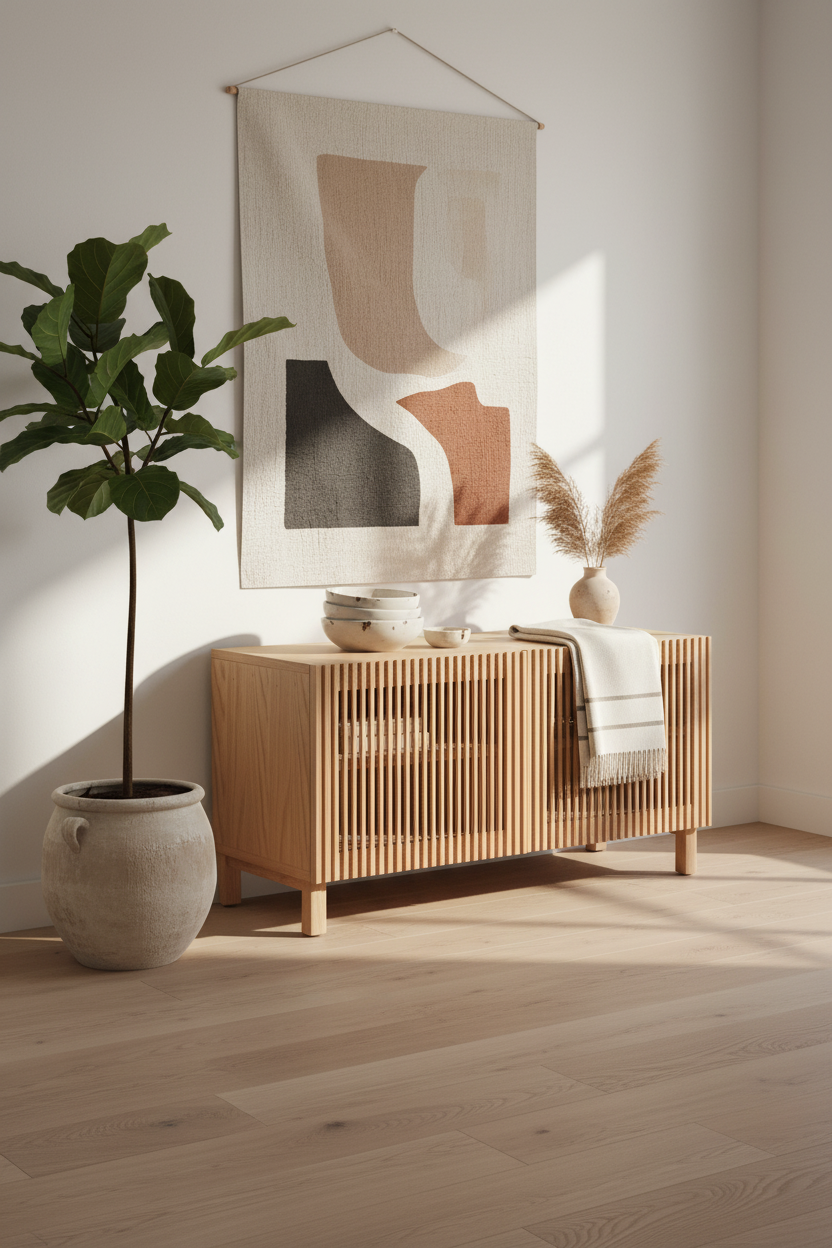 KIRA 2-DOOR SHOE RACK IN SOLID OAK WOOD AND OAK VENEER