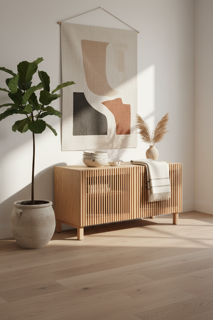 KIRA 2-DOOR SHOE RACK IN SOLID OAK WOOD AND OAK VENEER