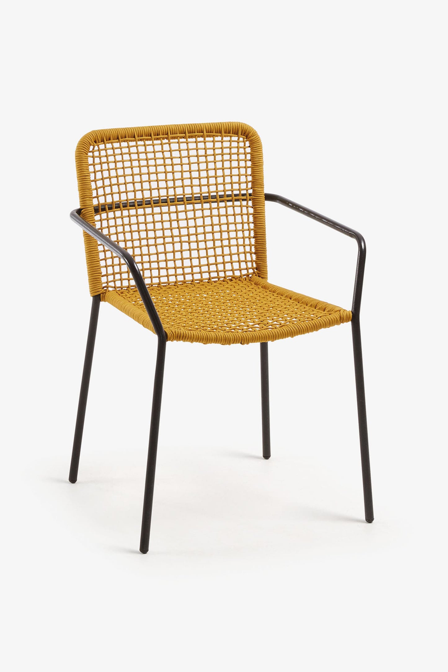 STELLA STACKABLE CHAIR IN MUSTARD CORD WITH GALVANISED STEEL