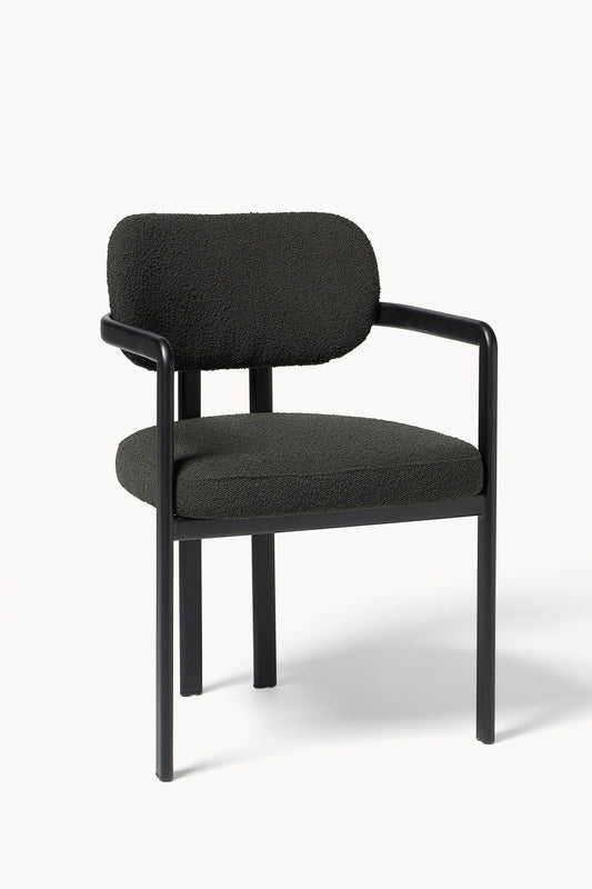 RUBY BLACK BOUCLÉ ARMCHAIR