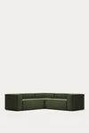 LILY 4 SEATER CORNER SOFA IN GREEN