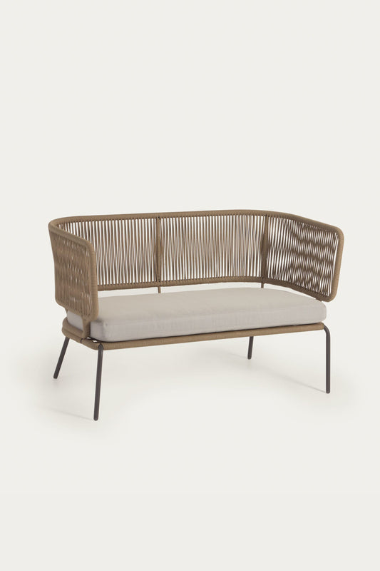 ELIZA 2 SEATER SOFA IN BEIGE CORD WITH GALVANISED STEEL LEGS