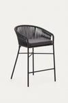 ARIANA BLACK ROPE STOOL WITH GALVANISED STEEL LEGS