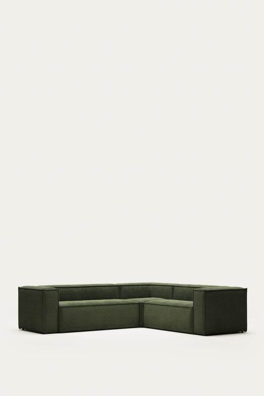 LILY 5 SEATER CORNER SOFA IN GREEN