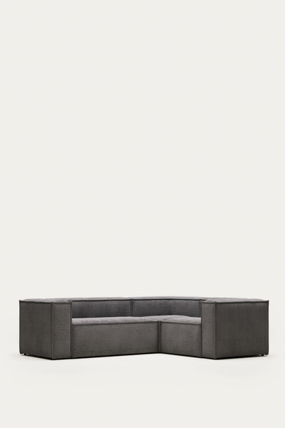 LILY 3 SEATER CORNER SOFA IN GREY