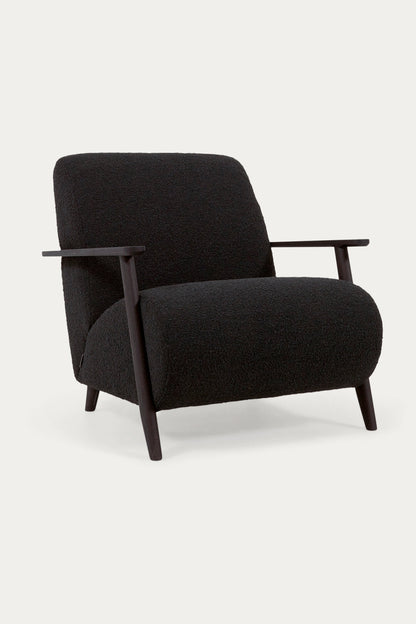 ALICICA ARMCHAIR IN BLACK FLEECE