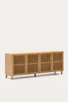 KIRA 4-DOOR SIDEBOARD IN SOLID OAK WOOD AND OAK VENEER