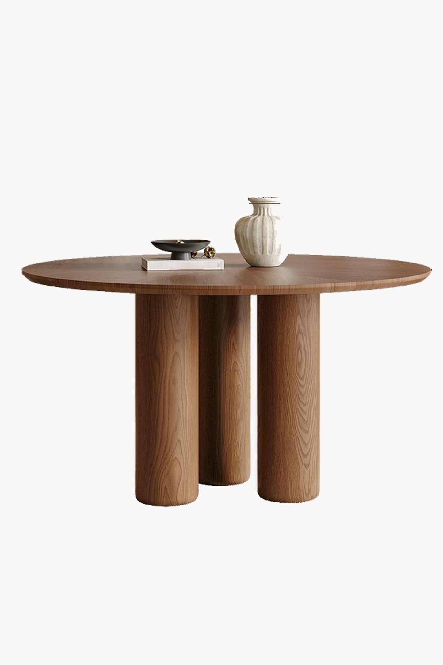 LANA BROWN OAK ROUND DINING TABLE