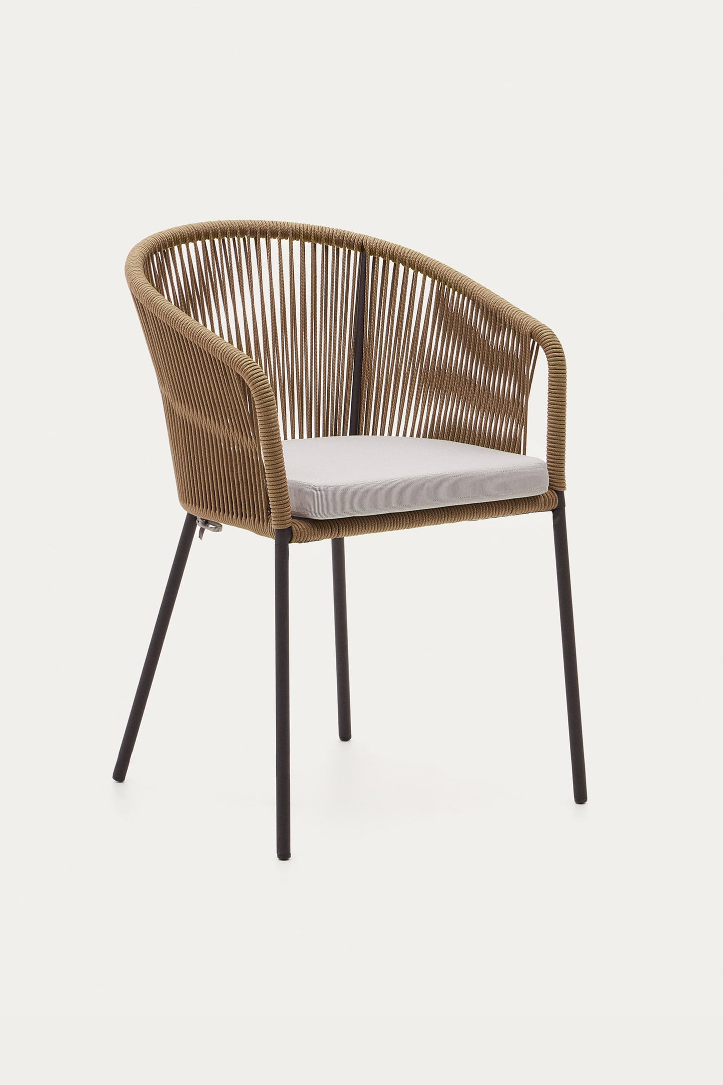 ARIANA BEIGE ROPE CHAIR WITH GALVANISED STEEL LEGS