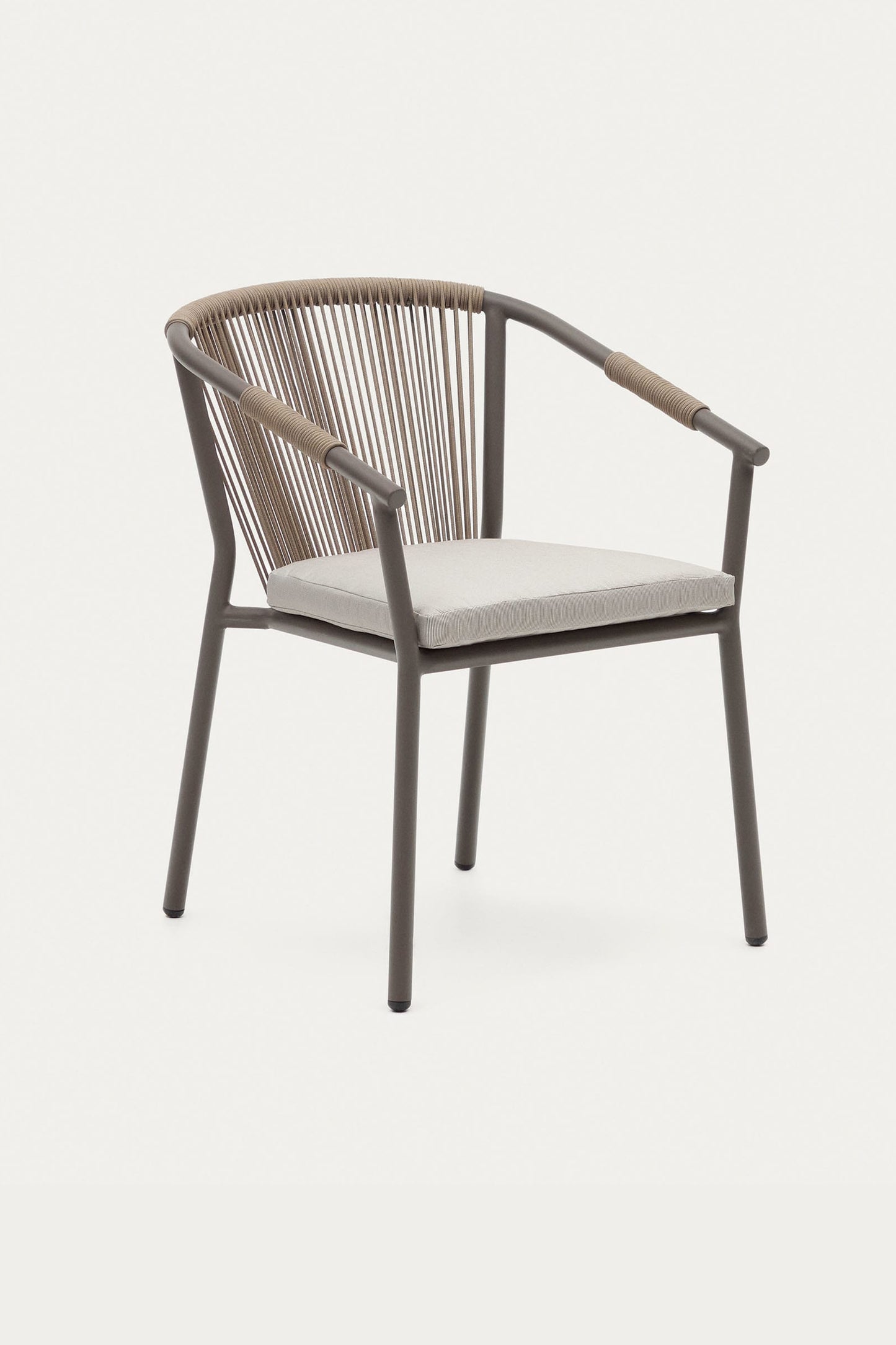 AVERY STACKABLE CHAIR IN METAL AND BROWN CORD