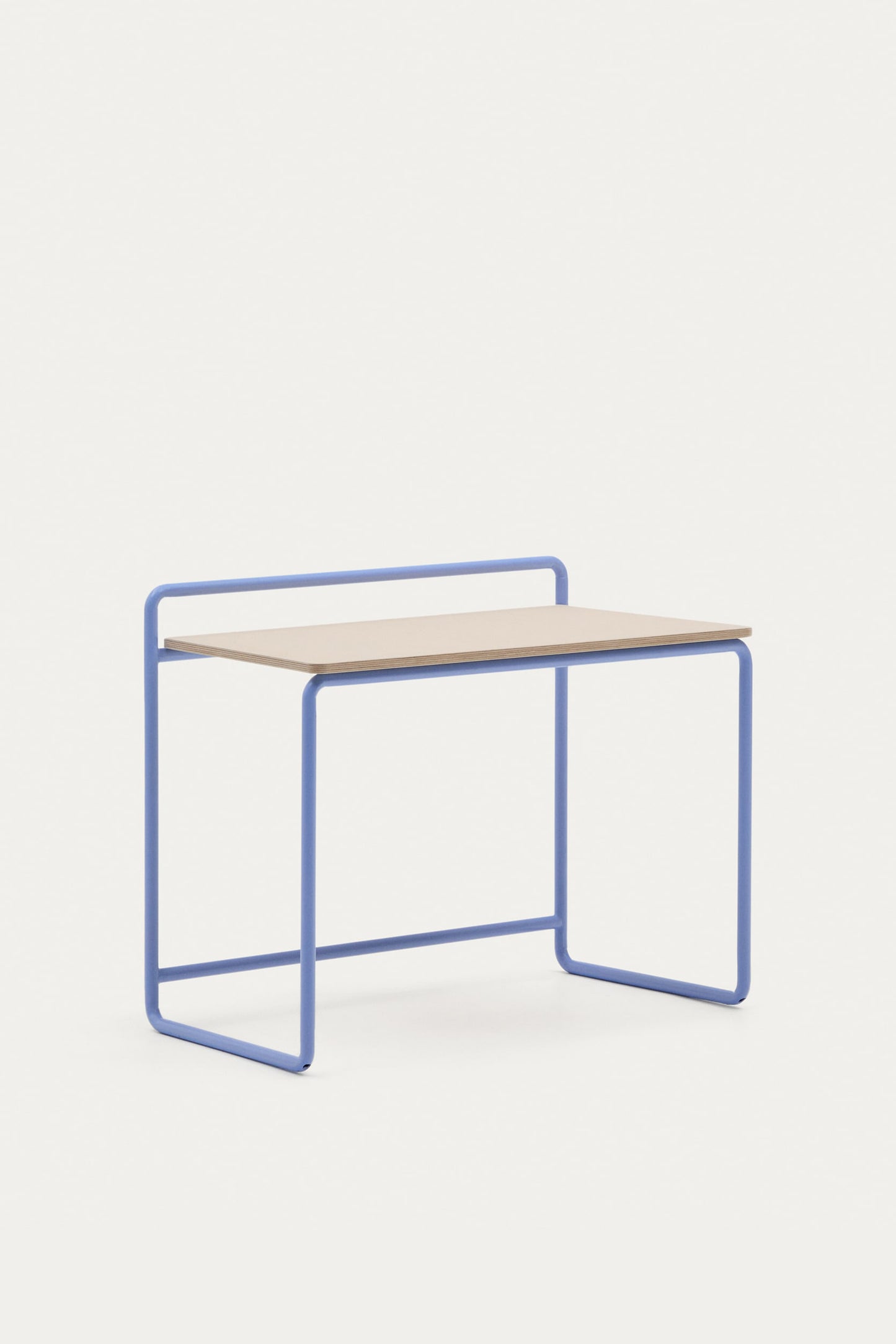 VERA ASH VENEER DESK WITH A BLUE METAL STRUCTURE