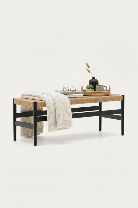 BELLA BLACK OAK WOOD BENCH