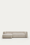 LILY 4 SEATER SOFA WITH LEFT-HAND CHAISE LONGUE IN BEIGE