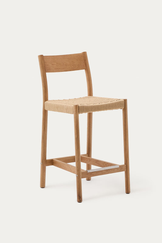 FIONA LIGHT BEIGE OAK WOOD STOOL