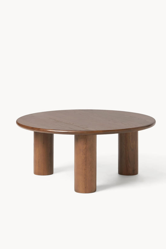 IVY BROWN OAK ROUND COFFEE TABLE