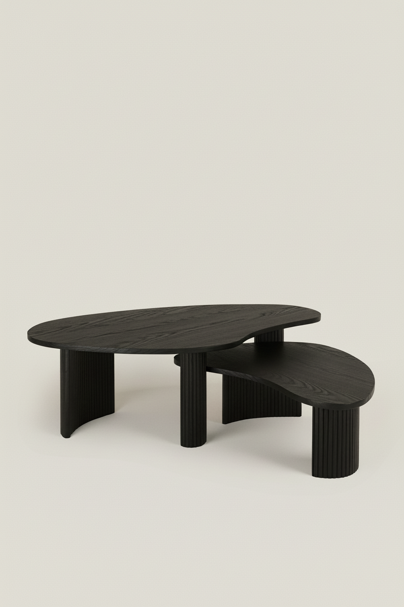 ALAIN NATURAL OAK COFFEE TABLE IN BLACK