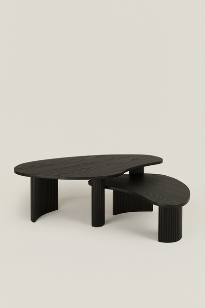 ALAIN NATURAL OAK COFFEE TABLE IN BLACK