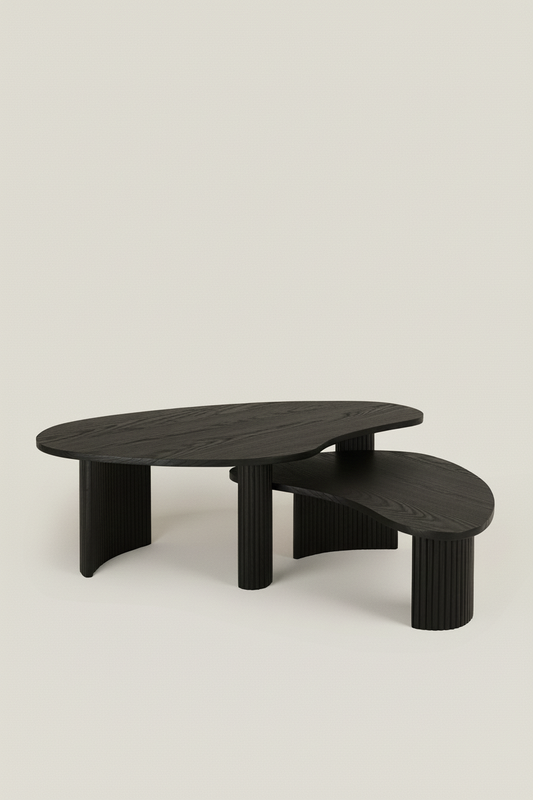 ALAIN NATURAL OAK COFFEE TABLE IN BLACK