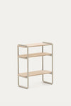 VERA ASH VENEER SHELF WITH A BEIGE METAL STRUCTURE