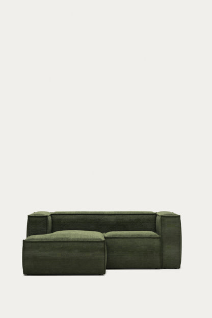 LILY 2 SEATER SOFA WITH LEFT-HAND CHAISE LONGUE IN GREEN