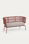 ELIZA 2 SEATER SOFA IN RED CORD WITH GALVANISED STEEL LEGS