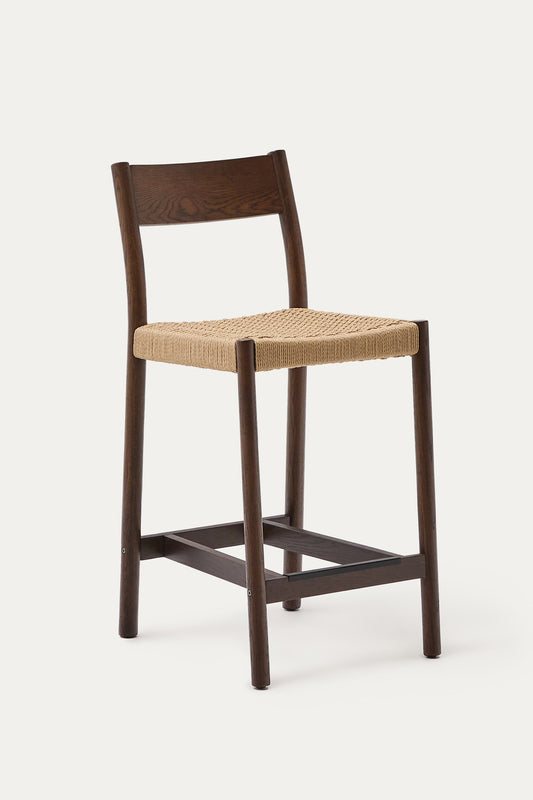 FIONA DARK BROWN OAK WOOD STOOL