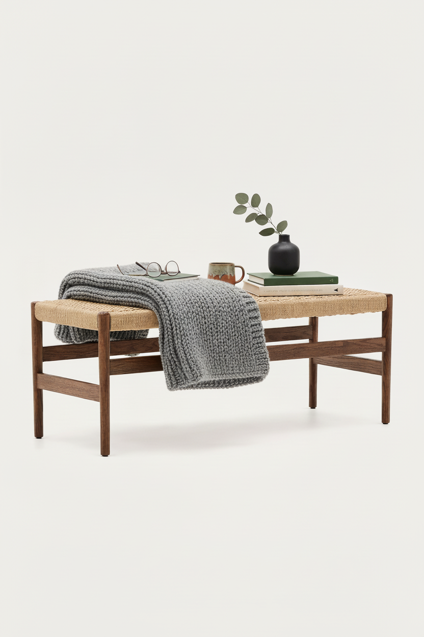 BELLA DARK BROWN OAK WOOD BENCH