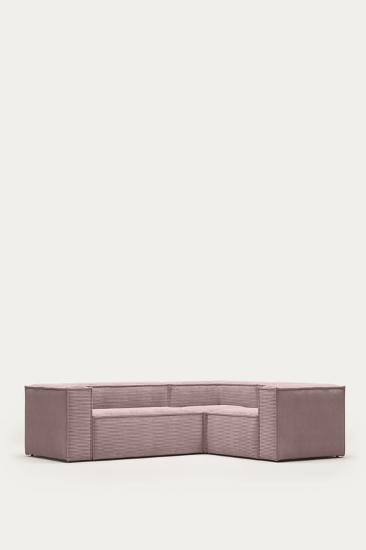 LILY 3 SEATER CORNER SOFA IN PINK