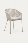 ARIANA WHITE ROPE CHAIR WITH GALVANISED STEEL LEGS