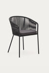 ARIANA BLACK ROPE CHAIR WITH GALVANISED STEEL LEGS