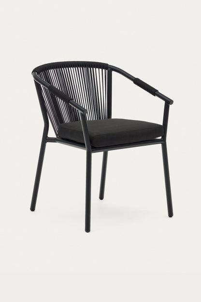 AVERY STACKABLE CHAIR IN METAL AND BLACK CORD